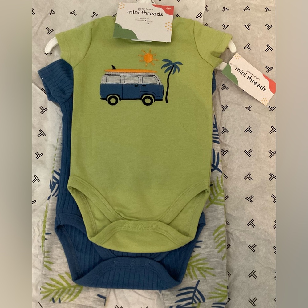 Petit Lem’s Mini Threads Baby Boy 4 Piece Set